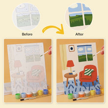 Load image into Gallery viewer, Mini Paint by Numbers Set 5.9"x7.9" (6 pieces) - Home Corners