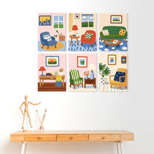 Load image into Gallery viewer, Mini Paint by Numbers Set 5.9"x7.9" (6 pieces) - Home Corners