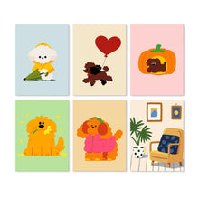 Load image into Gallery viewer, Mini Paint by Numbers Set 5.9"x7.9" (6 pieces) - Fluffy Friends Figured'Art