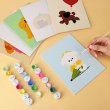 Load image into Gallery viewer, Mini Paint by Numbers Set 5.9"x7.9" (6 pieces) - Fluffy Friends