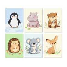 Load image into Gallery viewer, Mini Paint by Numbers Set 5.9"x7.9" (6 pieces) - Playful Pups Figured'Art
