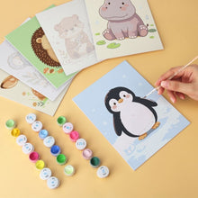 Load image into Gallery viewer, Mini Paint by Numbers Set 5.9"x7.9" (6 pieces) - Playful Pups