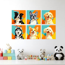 Load image into Gallery viewer, Mini Paint by Numbers Set 7.9"x7.9" (6 pieces) - Pop Dog Portraits