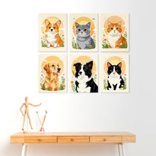 Load image into Gallery viewer, Mini Paint by Numbers Set 5.9"x7.9" (6 pieces) - Animal Portraits