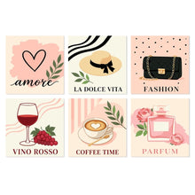Load image into Gallery viewer, Mini Paint by Numbers Set 7.9"x7.9" (6 pieces) - La Vie en Rose Figured'Art