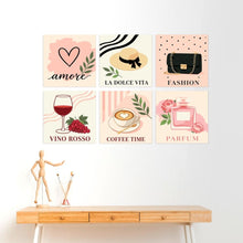 Load image into Gallery viewer, Mini Paint by Numbers Set 7.9"x7.9" (6 pieces) - La Vie en Rose