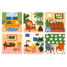 Load image into Gallery viewer, Mini Paint by Numbers Set 7.9"x7.9" (6 pieces) - Charming Rooms Figured'Art