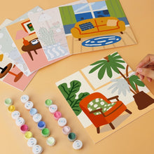 Load image into Gallery viewer, Mini Paint by Numbers Set 7.9"x7.9" (6 pieces) - Charming Rooms