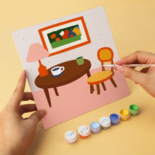 Load image into Gallery viewer, Mini Paint by Numbers Set 7.9"x7.9" (6 pieces) - Charming Rooms