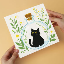 Load image into Gallery viewer, Mini Paint by Numbers Set 7.9"x7.9" (6 pieces) - Botanical Black Cats