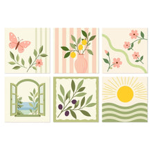 Load image into Gallery viewer, Mini Paint by Numbers Set 7.9"x7.9" (6 pieces) - Garden Whispers Figured'Art