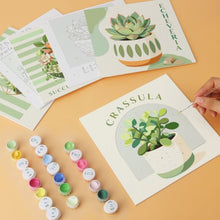 Load image into Gallery viewer, Mini Paint by Numbers Set 7.9"x7.9" (6 pieces) - Succulent Garden