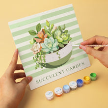 Load image into Gallery viewer, Mini Paint by Numbers Set 7.9"x7.9" (6 pieces) - Succulent Garden