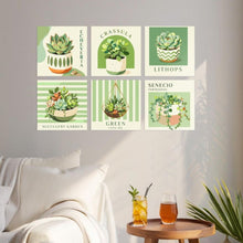Load image into Gallery viewer, Mini Paint by Numbers Set 7.9"x7.9" (6 pieces) - Succulent Garden