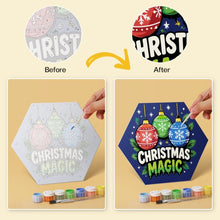 Load image into Gallery viewer, Mini Paint by Numbers Set - Hexagons (6 pieces) - Christmas Mood