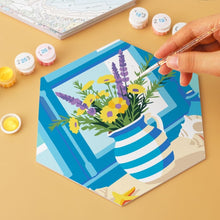 Load image into Gallery viewer, Mini Paint by Numbers Set - Hexagons (6 pieces) - Blue and White Escape