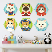 Load image into Gallery viewer, Mini Paint by Numbers Set - Hexagons (6 pieces) - Costume Cat Friends