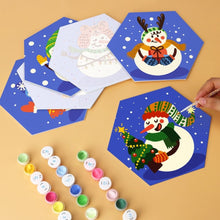 Load image into Gallery viewer, Mini Paint by Numbers Set - Hexagons (6 pieces) - Frosty Friends