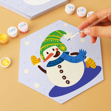 Load image into Gallery viewer, Mini Paint by Numbers Set - Hexagons (6 pieces) - Frosty Friends