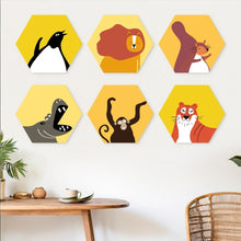 Load image into Gallery viewer, Mini Paint by Numbers Set - Hexagons (6 pieces) - Wildlife Shapes