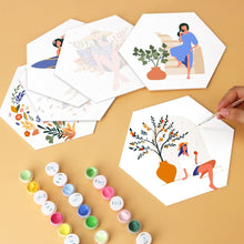 Load image into Gallery viewer, Mini Paint by Numbers Set - Hexagons (6 pieces) - Nature and Grace