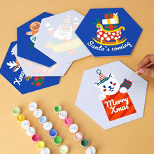 Load image into Gallery viewer, Mini Paint by Numbers Set - Hexagons (6 pieces) - Ho Ho Holiday