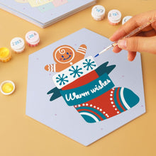 Load image into Gallery viewer, Mini Paint by Numbers Set - Hexagons (6 pieces) - Ho Ho Holiday