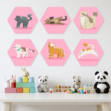 Load image into Gallery viewer, Mini Paint by Numbers Set - Hexagons (6 pieces) - Animals in Pink