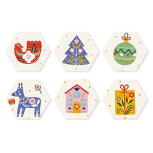 Load image into Gallery viewer, Mini Paint by Numbers Set - Hexagons (6 pieces) - Holiday Set Figured'Art