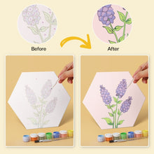 Load image into Gallery viewer, Mini Paint by Numbers Set - Hexagons (6 pieces) - Flower Set