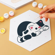 Load image into Gallery viewer, Mini Paint by Numbers Set - Hexagons (6 pieces) - Little Cats