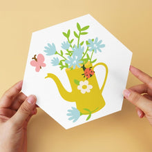 Load image into Gallery viewer, Mini Paint by Numbers Set - Hexagons (6 pieces) - Watering Can Blooms 2