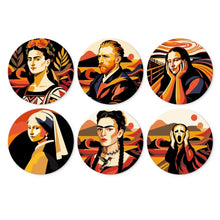 Load image into Gallery viewer, Mini Paint by Numbers Set - Discs Ø7.9" (6 pieces) - Artistic Icons Figured'Art