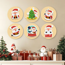 Load image into Gallery viewer, Mini Paint by Numbers Set - Discs Ø7.9" (6 pieces) - Holiday Magic