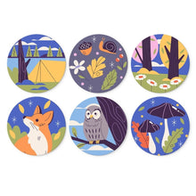 Load image into Gallery viewer, Mini Paint by Numbers Set - Discs Ø7.9" (6 pieces) - Whispers of the Wild Figured'Art