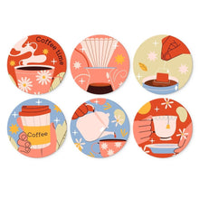 Load image into Gallery viewer, Mini Paint by Numbers Set - Discs Ø7.9" (6 pieces) - Warm Coffee Stories Figured'Art