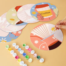 Load image into Gallery viewer, Mini Paint by Numbers Set - Discs Ø7.9" (6 pieces) - Warm Coffee Stories