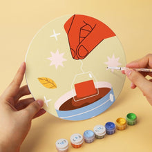 Load image into Gallery viewer, Mini Paint by Numbers Set - Discs Ø7.9" (6 pieces) - Warm Coffee Stories
