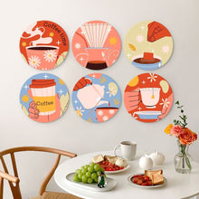 Load image into Gallery viewer, Mini Paint by Numbers Set - Discs Ø7.9" (6 pieces) - Warm Coffee Stories