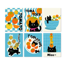 Load image into Gallery viewer, Mini Paint by Numbers Set 5.9"x7.9" (6 pieces) - Cat-o-mato Kitchen Figured'Art