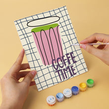 Load image into Gallery viewer, Mini Paint by Numbers Set 5.9"x7.9" (6 pieces) - Coffee Time