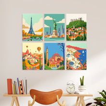 Load image into Gallery viewer, Mini Paint by Numbers Set 5.9"x7.9" (6 pieces) - World in Color