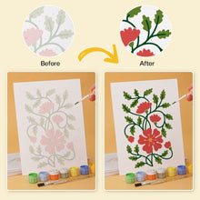 Load image into Gallery viewer, Mini Paint by Numbers Set 5.9"x7.9" (6 pieces) - Wildflower Illustrations
