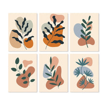 Load image into Gallery viewer, Mini Paint by Numbers Set 5.9"x7.9" (6 pieces) - Abstract Foliage Figured'Art