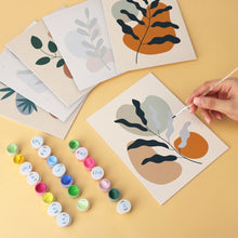 Load image into Gallery viewer, Mini Paint by Numbers Set 5.9"x7.9" (6 pieces) - Abstract Foliage