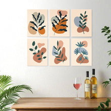 Load image into Gallery viewer, Mini Paint by Numbers Set 5.9"x7.9" (6 pieces) - Abstract Foliage