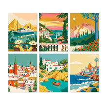 Load image into Gallery viewer, Mini Paint by Numbers Set 5.9"x7.9" (6 pieces) - Seaside Journeys Figured'Art