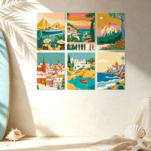 Load image into Gallery viewer, Mini Paint by Numbers Set 5.9"x7.9" (6 pieces) - Seaside Journeys