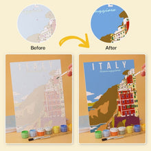 Load image into Gallery viewer, Mini Paint by Numbers Set 5.9"x7.9" (6 pieces) - Grand Tour Poster