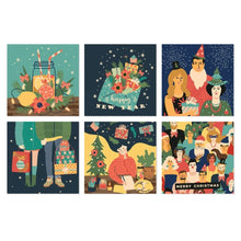 Load image into Gallery viewer, Mini Paint by Numbers Set 7.9"x7.9" (6 pieces) - Enchanted Christmas Figured'Art